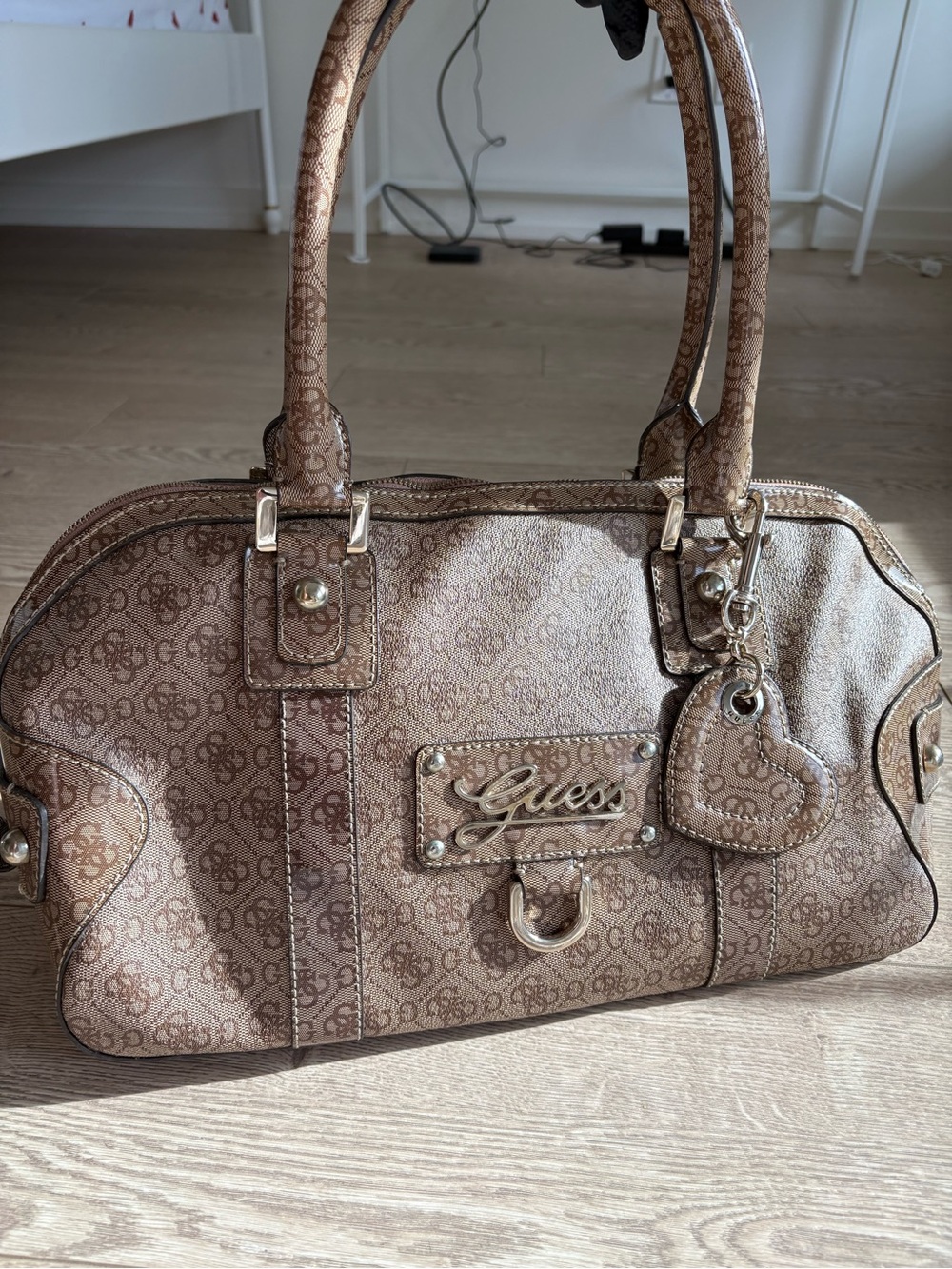 GUESS Bag Satchel with Heart Charm